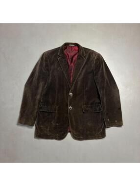 affliction red label velvet blazer brown Y2K